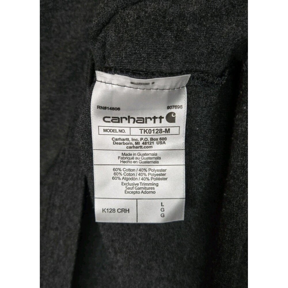 Carhartt Loose Fit K128, Sz Large Heavyweight Long-Sleeve Pocket Henley Gray - Picture 8 of 9
